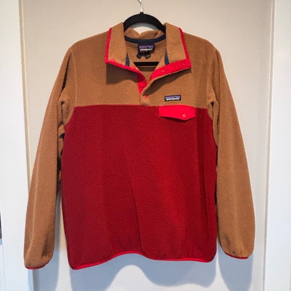 Patagonia Other - Patagonia Synchilla Red and Brown Fleece Pullover Large